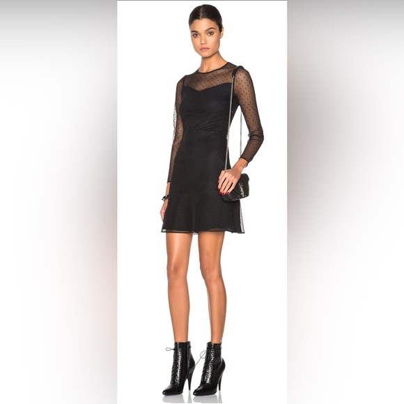 Rag & Bone Charlotte Black Swiss Dot Dress size 6 - Picture 1 of 7